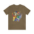 Rainbow Belly Dancer in Motion - Short Sleeve Tee Heather Olive
